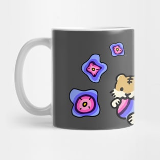 Omnisexual Flag of LGBTQ Support Tiger with Cute Flowers LGBTQ+ Pride Month Mug